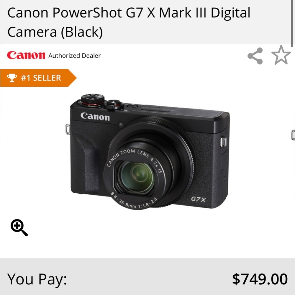 Canon PowerShot G7 X Mark Ill Digital
Camera (Black) + Protective Case